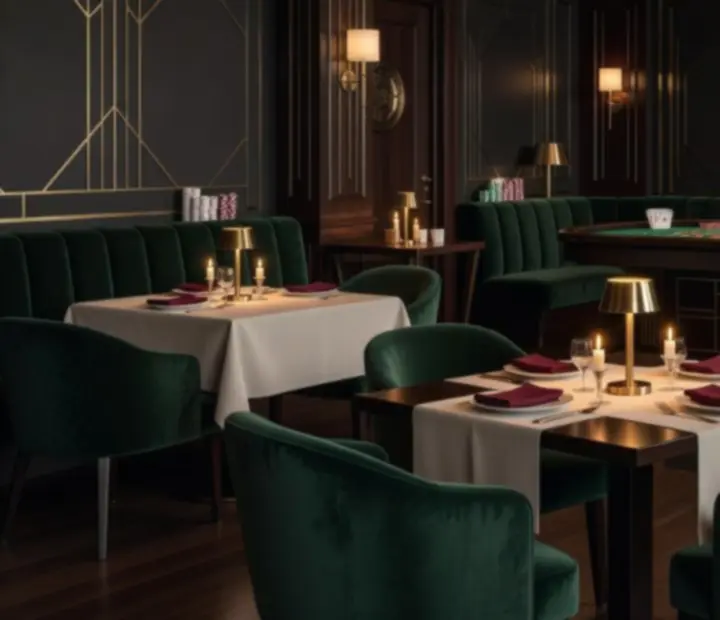 Ekskluzywny salon ruletki w restauracji POKISEC w stylu art déco