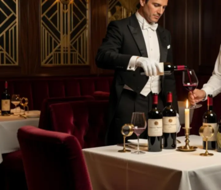 Butelki i kieliszki wyselekcjonowanych win w eleganckim wnętrzu restauracji